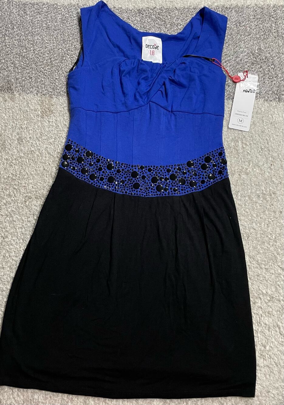 NWT Decode 1.8 Medium Sleeveless Colorblock Cocktail Dress Blue 180632D 80178